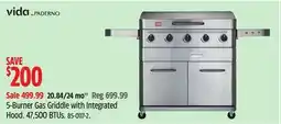 Canadian Tire VIDA BY PADERNO 5-Burner Gas Griddle with Integrated Hood offer