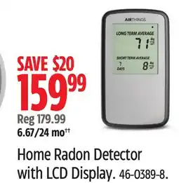 Canadian Tire Airthings Home Radon Detector with LCD Display offer