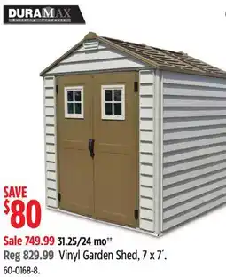 Canadian Tire Duramax Vinyl Garden Shed, 7 x 7' offer
