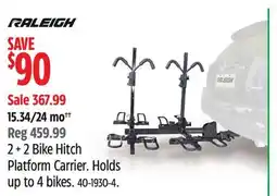 Canadian Tire RALEIGH 2 + 2 Bike Hitch Platform Carrier offer