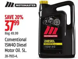 Canadian Tire MOTOMASTER Conventional 15W40 Diesel Motor Oil offer