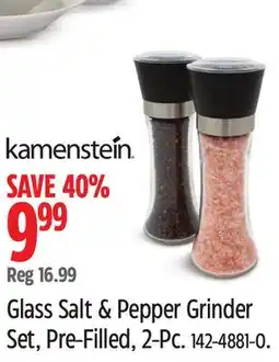 Canadian Tire Glass Salt & Pepper Grinder Set, Pre-Filled, 2-Pc offer
