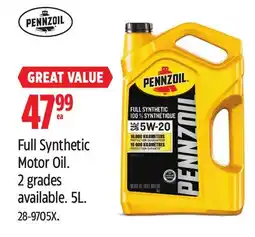 Canadian Tire Full Synthetic Motor Oil offer