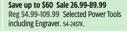 Canadian Tire Selected Power Tools including Engraver offer