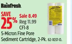 Canadian Tire Rainfresh 5-Micron Fine Pore Sediment Cartridge, 2-Pk offer