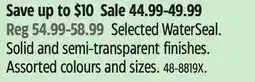 Canadian Tire Selected WaterSeal offer