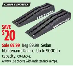 Canadian Tire Sedan Maintenance Ramps offer