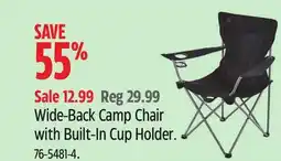 Canadian Tire Outbound Wide-Back Camp Chair with Built-In Cup Holder offer