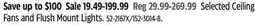 Canadian Tire FOR LIVING Selected Ceiling Fans and Flush Mount Lights offer