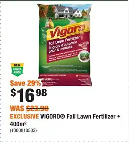 Home Depot EXCLUSIVE VIGORO Fall Lawn Fertilizer • 400m² offer