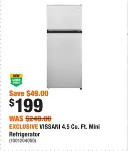 Home Depot EXCLUSIVE VISSANI 4.5 Cu. Ft. Mini Refrigerator offer