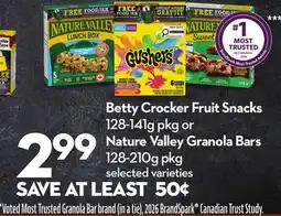 Longo's Betty Crocker Fruit Snacks 128-141g pkg or Nature Valley Granola Bars 128-210g pkg offer