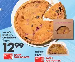 Longo's Blueberry Crumble Pie offer