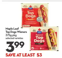Longo's Top Dogs Wieners offer