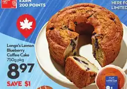 Longo's Lemon Blueberry Coffee Cake offer