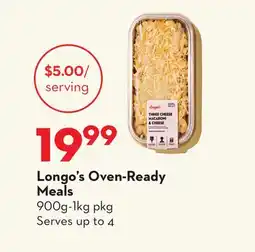 Longo's Oven-Ready Meals offer