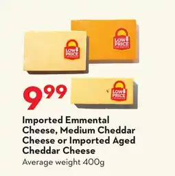 Longo's Imported Emmental Cheese, Medium Cheddar Cheese or Imported Aged Cheddar Cheese offer