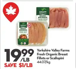 Longo's Fresh Organic Breast Fillets or Scallopini offer