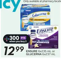 Sobeys ENSURE 6x235 mL or GLUCERNA 6x237 mL offer