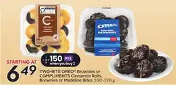 Sobeys OREO Brownies or COMPLIMENTS Cinnamon Rolls, Brownies or Madeline Bites offer