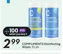 Sobeys COMPLIMENTS Disinfecting Wipes offer