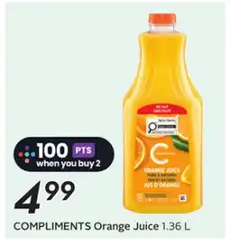Sobeys COMPLIMENTS Orange Juice offer