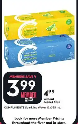Sobeys COMPLIMENTS Sparkling Water offer