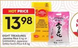 Sobeys Jasmine Rice 8 kg or Japanese Sekka Sushi Rice 6 offer