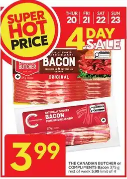 Sobeys THE CANADIAN BUTCHER or COMPLIMENTS BACON offer