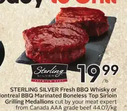 Sobeys Fresh BBQ Whisky or Montreal BBQ Marinated Boneless Top Sirloin Grilling Medallions offer