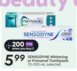 Sobeys SENSODYNE Whitening or Pronamel Toothpaste offer