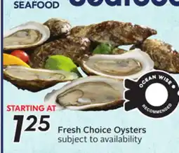 Sobeys Fresh Choice Oysters offer