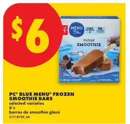 No Frills PC BLUE MENU FROZEN SMOOTHIE BARS, 6'S offer