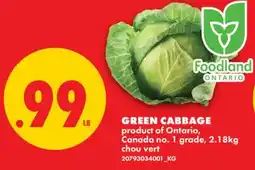 No Frills GREEN CABBAGE offer