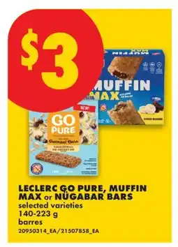 No Frills LECLERC GO PURE, MUFFIN MAX or NÜGABAR BARS offer