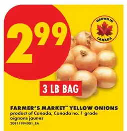 No Frills FARMER'S MARKET YELLOW ONIONS, 3 LB BAG offer