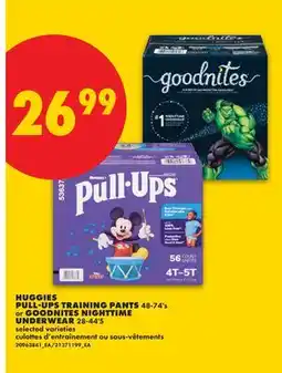 No Frills HUGGIES PULL-UPS TRAINING PANTS, 48-74's or GOODNITES NIGHTTIME UNDERWEAR, 28-44'S offer