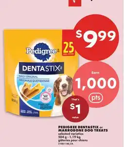 No Frills PEDIGREE DENTASTIX or MAXIMIZED DOG TREATS, 504 g - 1.19 kg offer
