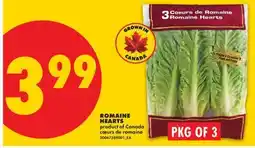 No Frills ROMAINE HEARTS, PKG OF 3 offer