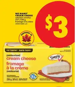 No Frills NO NAME CREAM CHEESE, 227/250 G offer