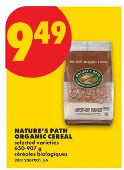 No Frills NATURE'S PATH ORGANIC CEREAL offer