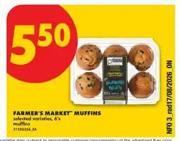 No Frills FARMER'S MARKET MUFFINS, 6'S offer