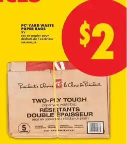 No Frills PC YARD WASTE PAPER BAGS, 5'S offer