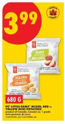 No Frills PC LITTLE GEMS MIXED, RED OR YELLOW MINI POTATOES offer