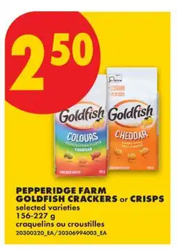 No Frills PEPPERIDGE FARM GOLDFISH CRACKERS OR CRISPS offer