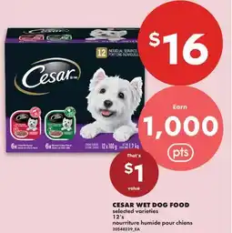 No Frills CESAR WET DOG FOOD, 12'S offer