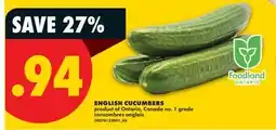 No Frills ENGLISH CUCUMBERS offer