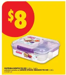 No Frills SISTEMA BENTO TO GO, 1.25 L - 1.65 L OR LUNCH STACK SQUARE TO GO, 1.24 L offer