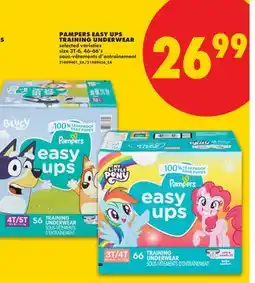 No Frills PAMPERS EASY UPS TRAINING UNDERWEAR, SIZE 3T-6, 46-66'S offer