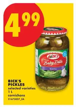 No Frills BICK'S PICKLES offer